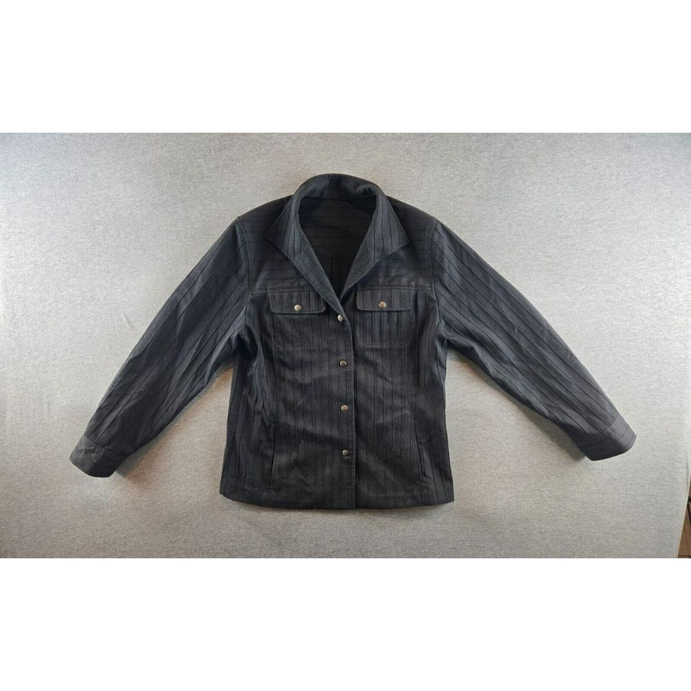 BON CILIE Women's Shaket Jacket Striped‎ Black Size 9AR SMALL Japanese Designer
